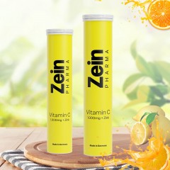 德国进口维生素C补锌彩恩VC泡腾片zeinpharma增强免疫力高含量1000mg甜橙味