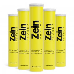 德国进口维生素C补锌彩恩VC泡腾片zeinpharma增强免疫力高含量1000mg甜橙味